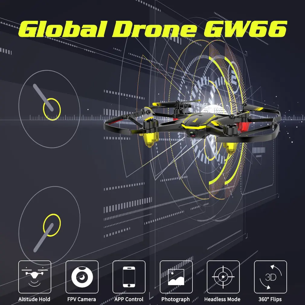 Global Drone GW66 мини Дрон FPV дроны, Радиоуправляемый вертолет Квадрокоптер с дистанционным управлением Дрон игрушки удержание высоты