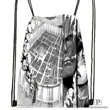 На заказ attack_on_titan_bowser_Drawstring рюкзак сумка милый рюкзак для детей(черная спинка) 31x40 см#180611-03-129
