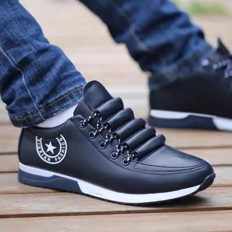 

2020 New Men PU Leather Business Casual Shoes for Man Outdoor Breathable Sneakers Male Fashion Loafers Walking Footwear Tenis