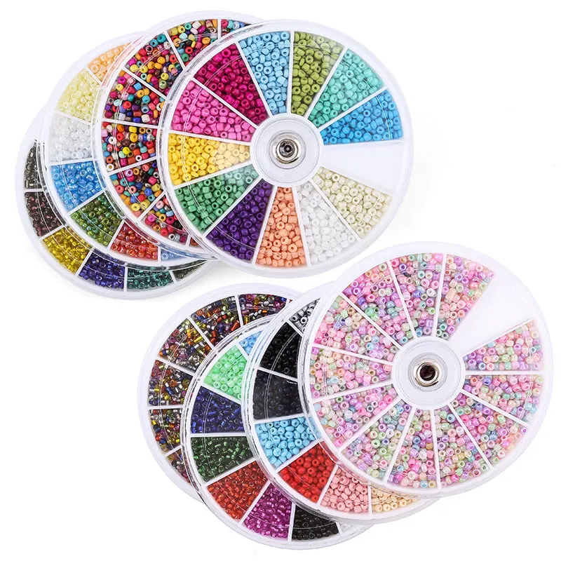 2000pcs/Lot 12Grids Glass Seed Beads Set Charms Jewelry