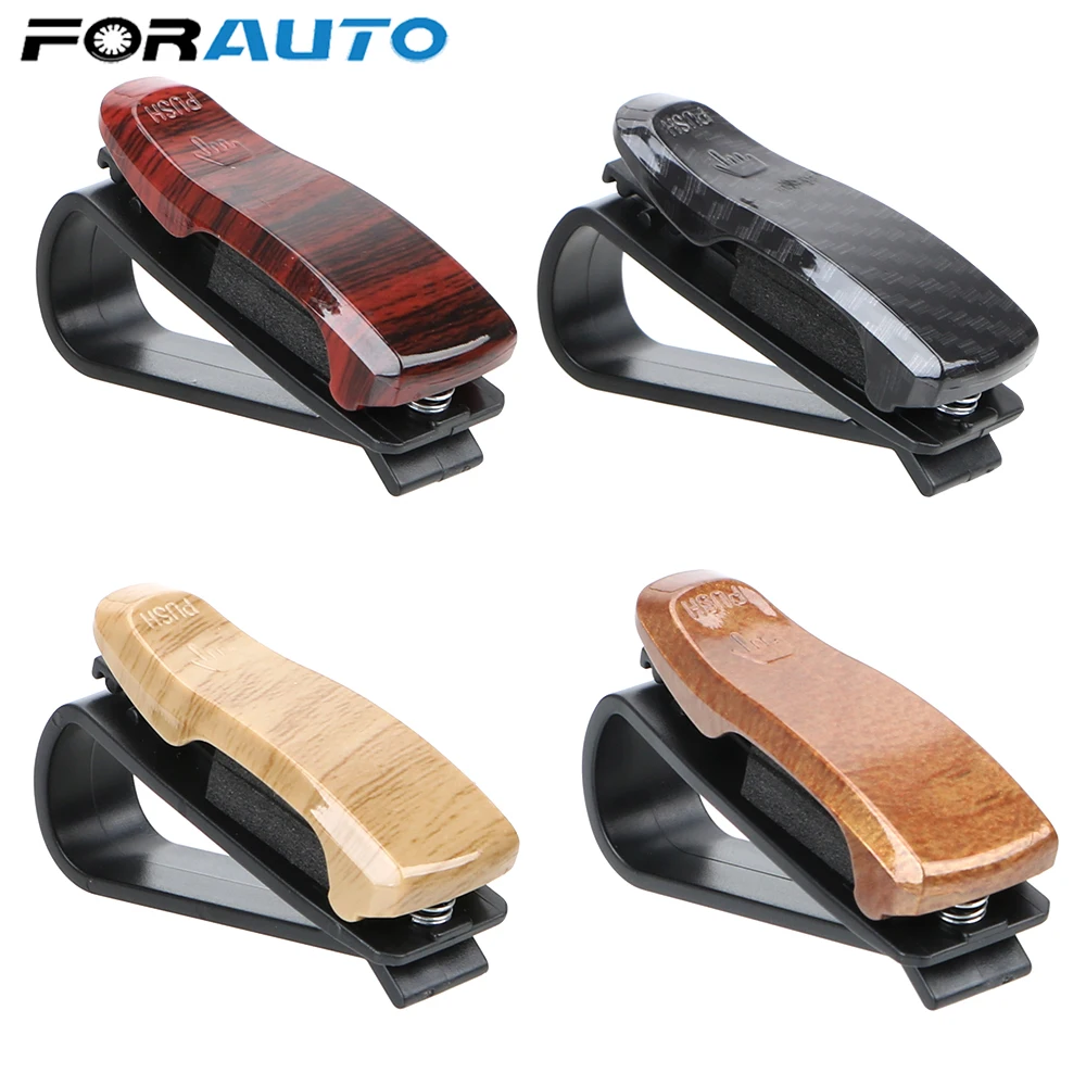 Clip Glasses-Holder Wood-Grain-Glasses-Case Sun-Visor Auto-Fastener Clamp Car-Vehicle