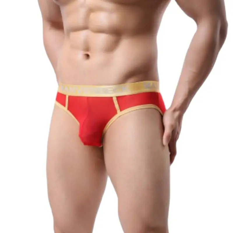 

Men Bulge Pouch Briefs Sexy Underwear Elastic cuecas hombre See Through Solid Bikini Man Brief Panties Male Underpants