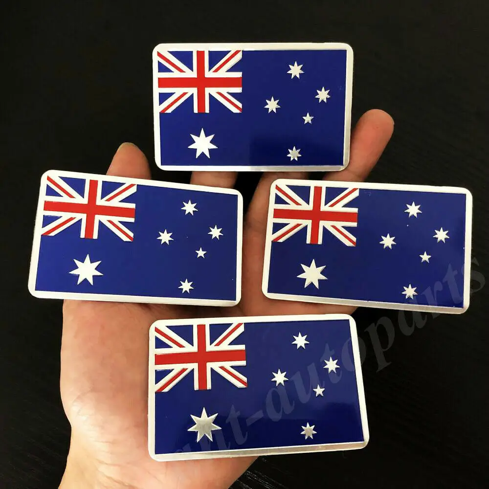

4pcs Metal Australia Australian Flag Car Trunk Side Emblem Badge Decal Sticker