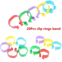 

20 Pcs Chicken Ring Hen Pigeon Leg Band Poultry Dove Birds Quail Goose Chicks Duck Parrot Clip Rings Inside Diameter 2.0 Cm