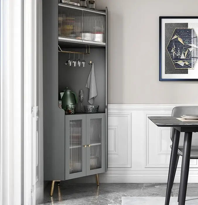 Light luxury wine cabinet, wall corner cabinet, living room storage, dining side triangle corner multifunction