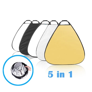 

80cm 5 in 1 Reflector Triangle Collapsible Light Reflector with Carring Bag Photography Photo Reflector for Studio