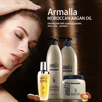 

Armalla 1000ml Moroccan Argan Oil Dry Hair Shampoo+1000ml Deep Conditioner For Hair+500ml Hair Mask+100ml Argan Oil Products