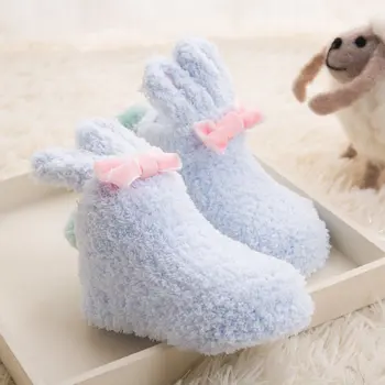 

3Pairs/lot Coral Plush Thickened Baby Socks Cute Boys Girls Rabbit Socks Newborn Autumn Winter Socks Baby Girl Stuff