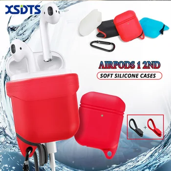 

XSDTS For Apple Airpods 1 2nd Silicone Case Sleeve For AirPods Earphone Case Charging Cases Cover Free Lanyard With Dust Plug