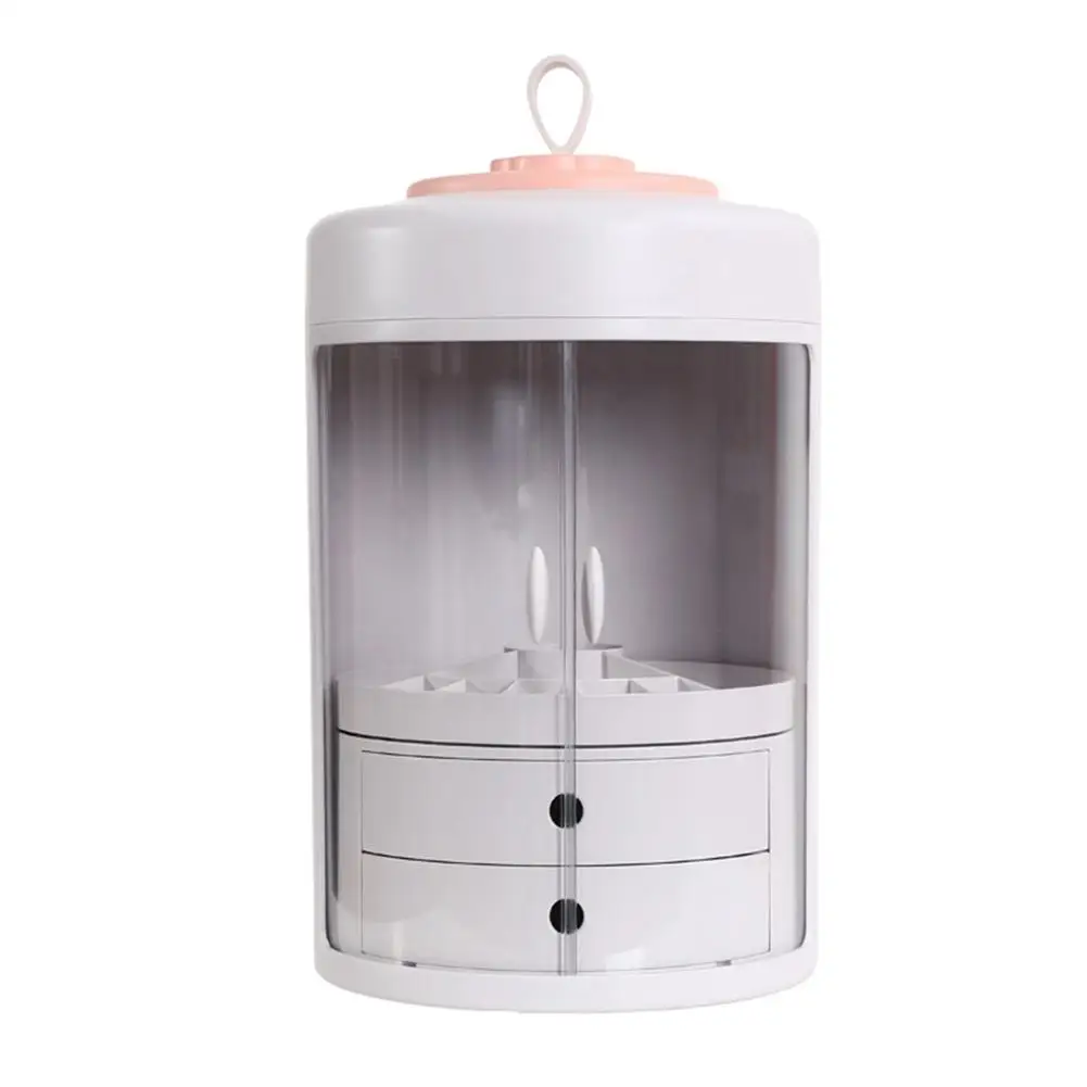 

Rotating Cosmetic Storage Box Household Dust-proof Desktop Travel Portable Vanity Case Mask Skin Care Product Rack Shelf