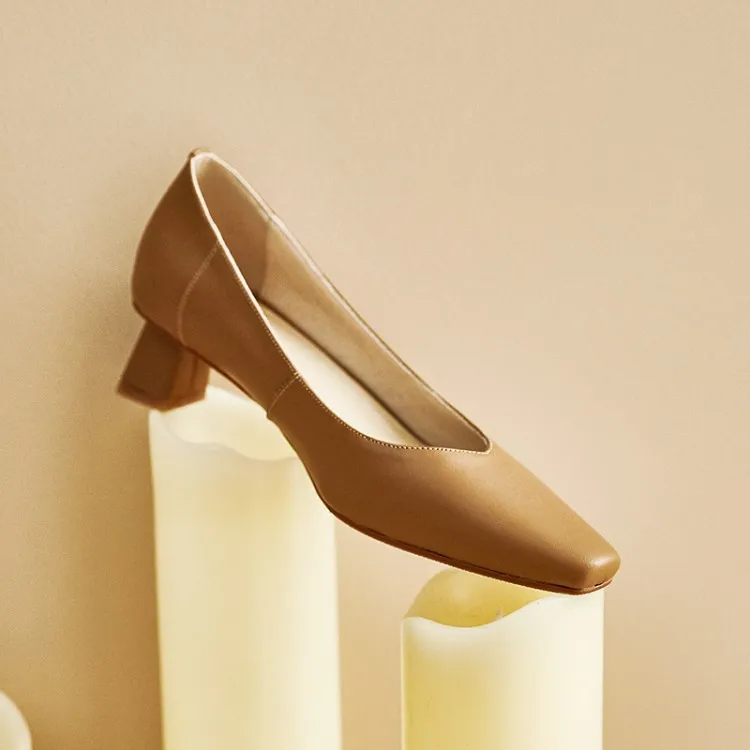 

Simple Fashion Spring New Style Full-grain Leather Pointed-Toe Women's Thin Heeled inside And Pure Leather, Simple Elegant Shoes