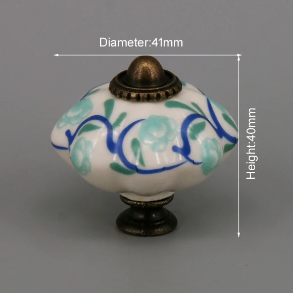 One Piece Vintage Ceramic Door Knobs for Cabinet Drawer, Closet Cupboard Wardrobe  furniture door  Pull Handle CHK05