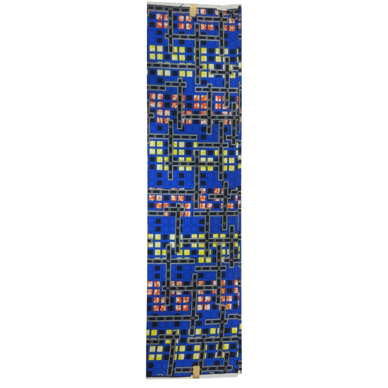 Африканский воск печати Анкара Ткань 6 ярдов Анкара Африканский синий узор напечатанный полиэстер воск ткань для платья