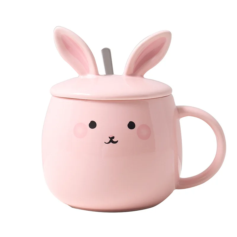 Cartoon Ceramic Mug Lid, Rabbit Coffee Mug Lid