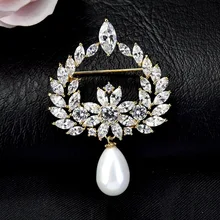 Высший сорт медь микро циркон брошь женский корсаж брошь Корона Брошь Ретро Китайский стиль аксессуары для одежды на заказ