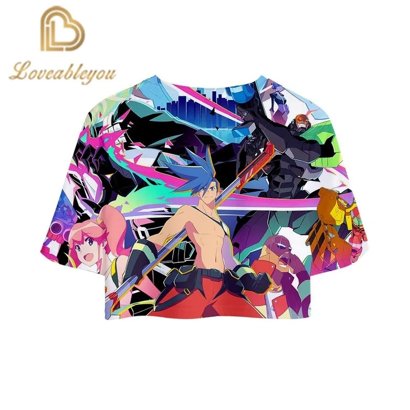 Японская анимация PROMARE летняя футболка Harajuku сексуальный топ Для женщин забавная