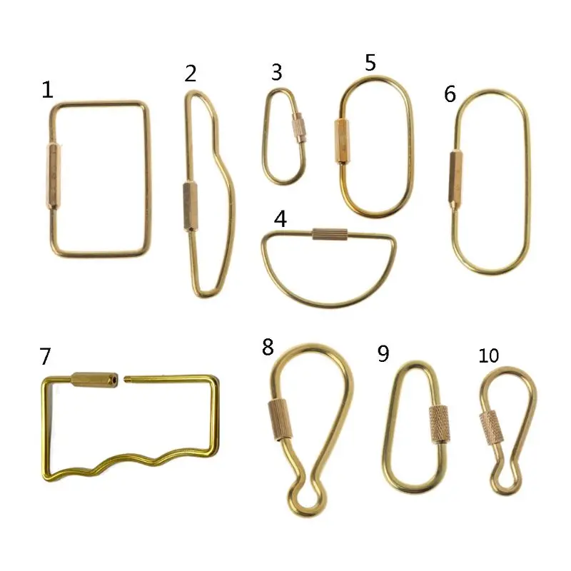 DurableBrassScrewLockKeychainSimpleBrassKeyChainLockClipKey