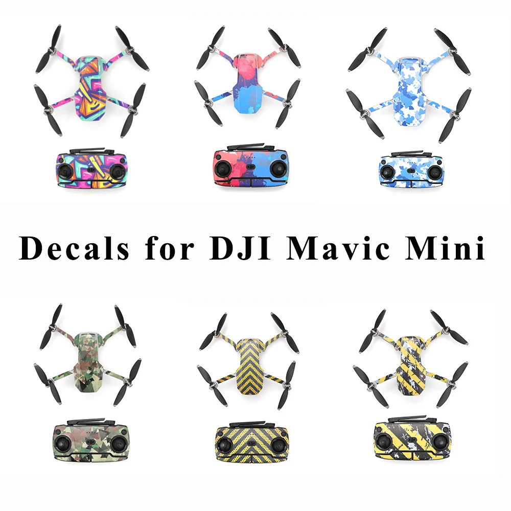 Buy XHS Mavic Mini Protective Film PVC Stickers Waterproof Scratch-proof Decals Full Cover Skin For DJI Mavic Mini Drone Accessories 