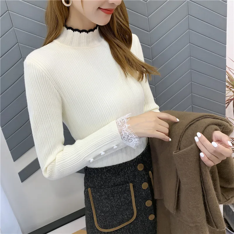 Pullover Blusas De Inverno Feminina 9411 Real Shot New Thickened Lace Sleeve Bottoming Shirt 38- 1st Floor, 3 Rows, 4 Shelves