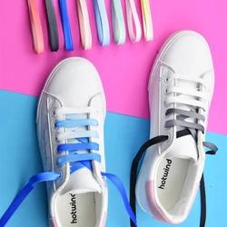1Pair / Colorful Shoelaces Flat Shoe laces Fashion Canvas Leisure Candy Party Fabric Shoelace Woman And Men Shoe lace