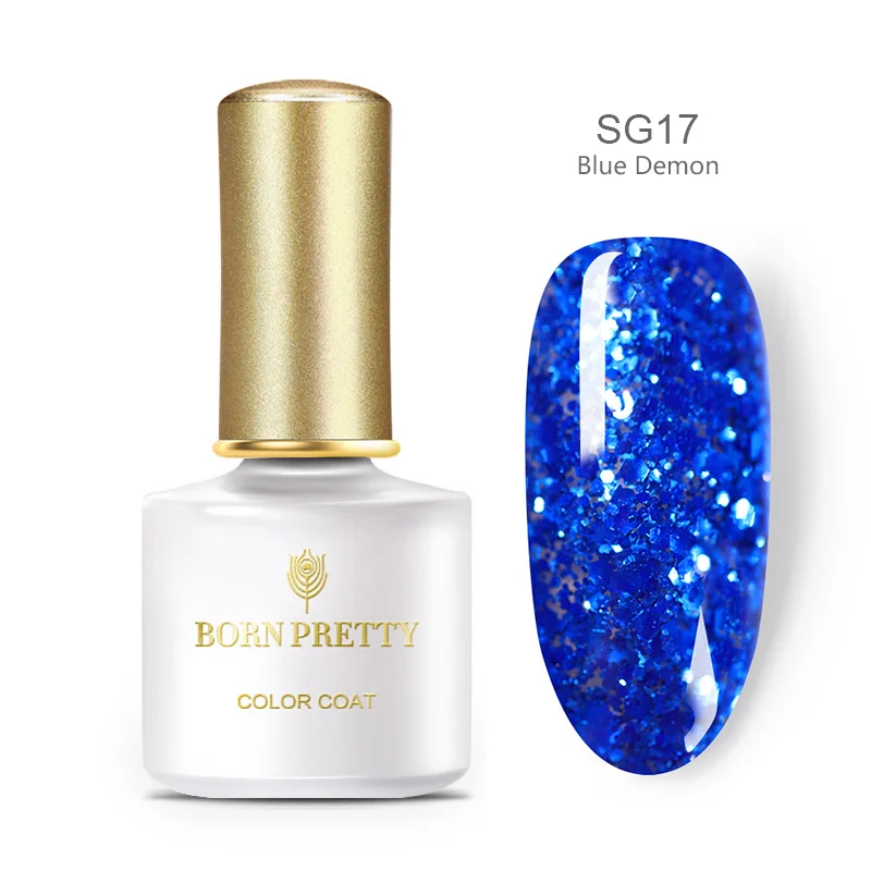 BORN PRETTY блестки Гель-лак для ногтей 6 мл голографический Блестящий УФ-гель розовый Золотой Серебряный отмачиваемый Гель-лак для ногтей - Цвет: BP-SG17
