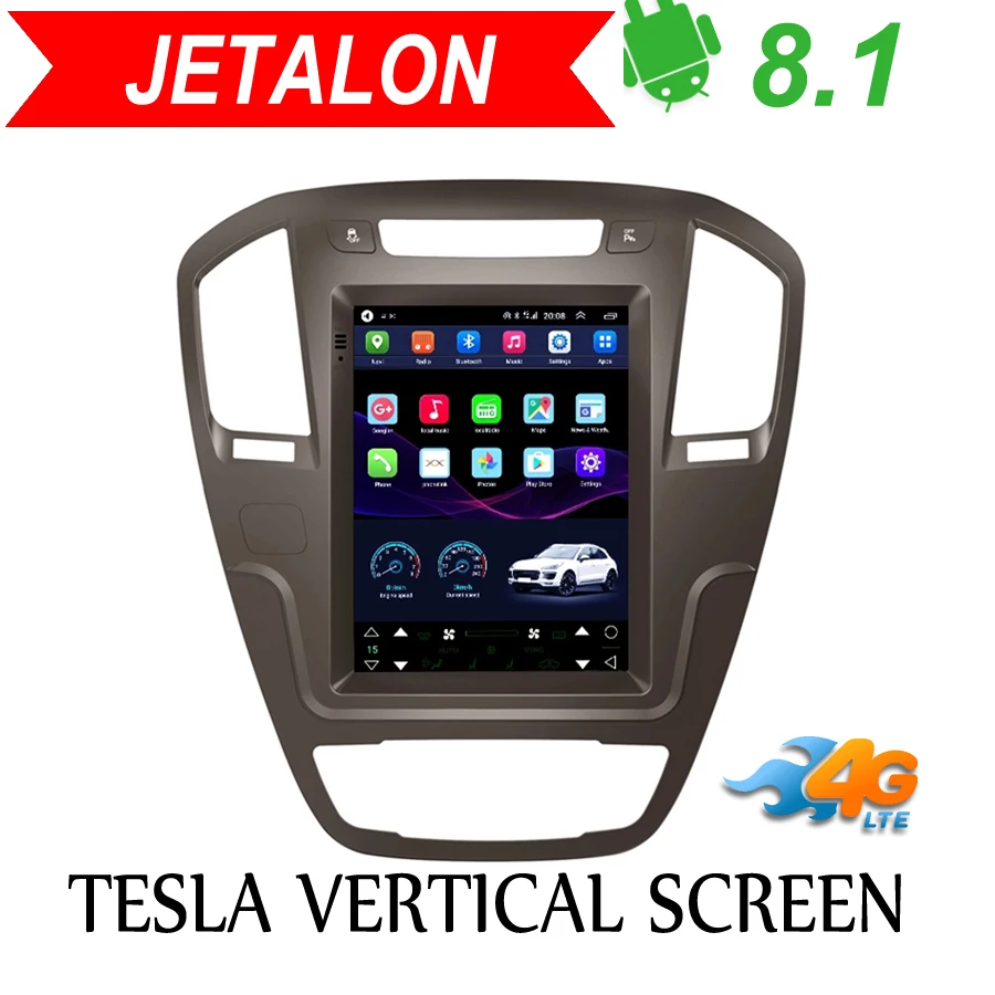 Jetalon Smart Car Navigation 4G Network for Buick Regal 2009-13 stereo Android Car GPS Vertical radio Reversing Image All-in-One