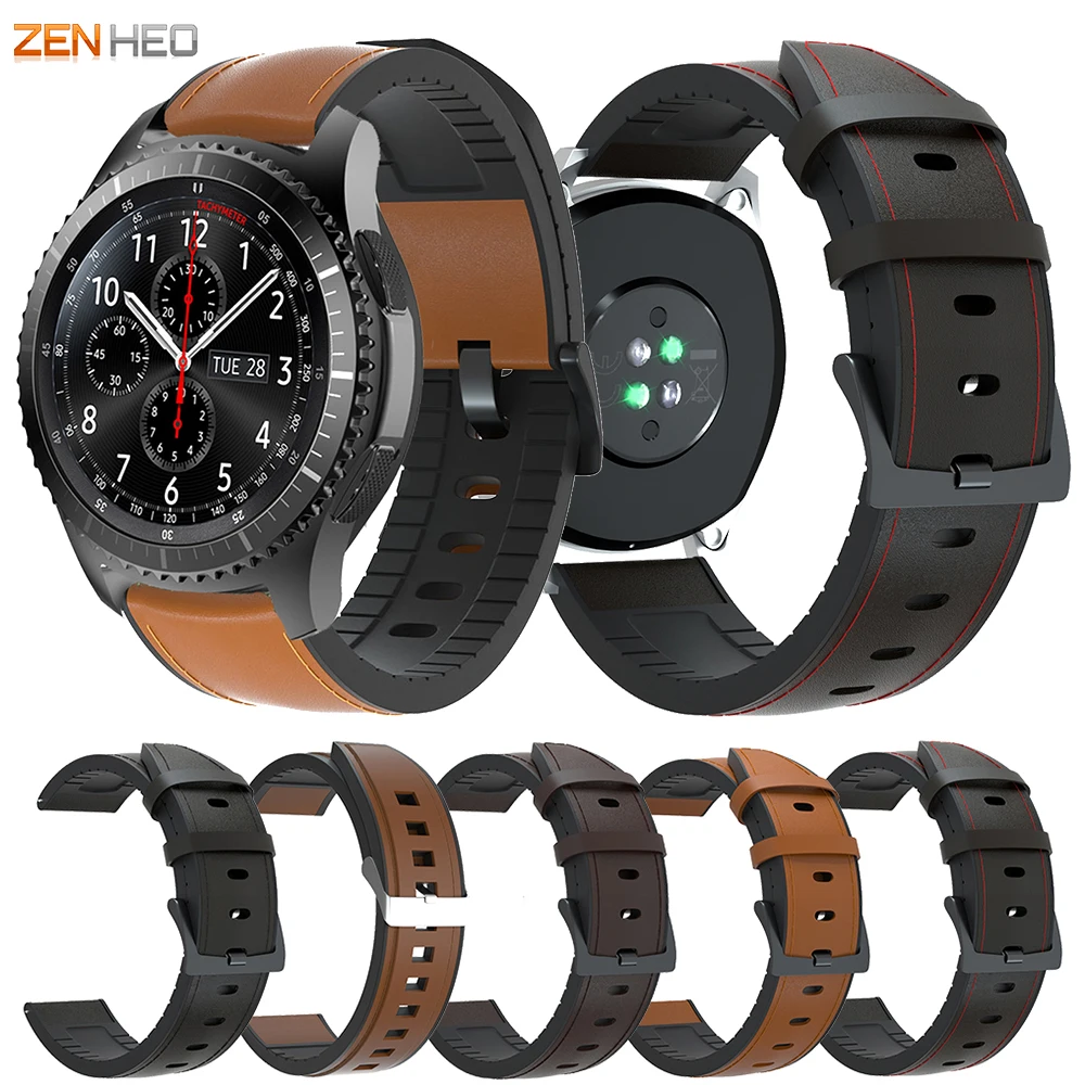 

Silicone Leather Watchband For Samsung Gear S3 Frontier/Classic Replacement Watch Band Strap For Samsung Galaxy Watch 46mm