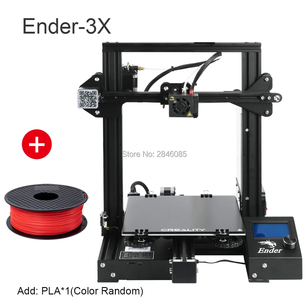 CREALITY 3d принтер Ender-3/Ender-3X улучшенное закаленное стекло опционально, V-slot Resume power Failed Printing DIY KIT Hotbed - Цвет: Ender-3X Add 1KG PLA