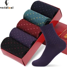 VERIDICAL, 5 пар/лот, женские носки, хлопковые короткие, хорошее качество, в горошек, Осень-зима, теплые носки, harajuku, без коробки, calcetines