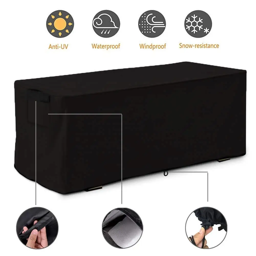 Waterproof Garden Deck Box Cover Outdoor Furniture Protection Storage Drawstring Wind Resistant 123x62x55cm Dust Patio patio furniture cover