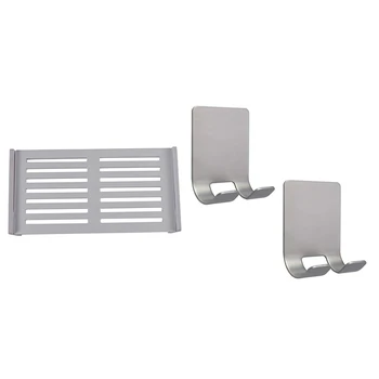 

2 Pcs Razor Holder Shaver Hook Hanger Stand Bathrobe Coat & 1 Pcs Wireless Wifi Router Storage Box