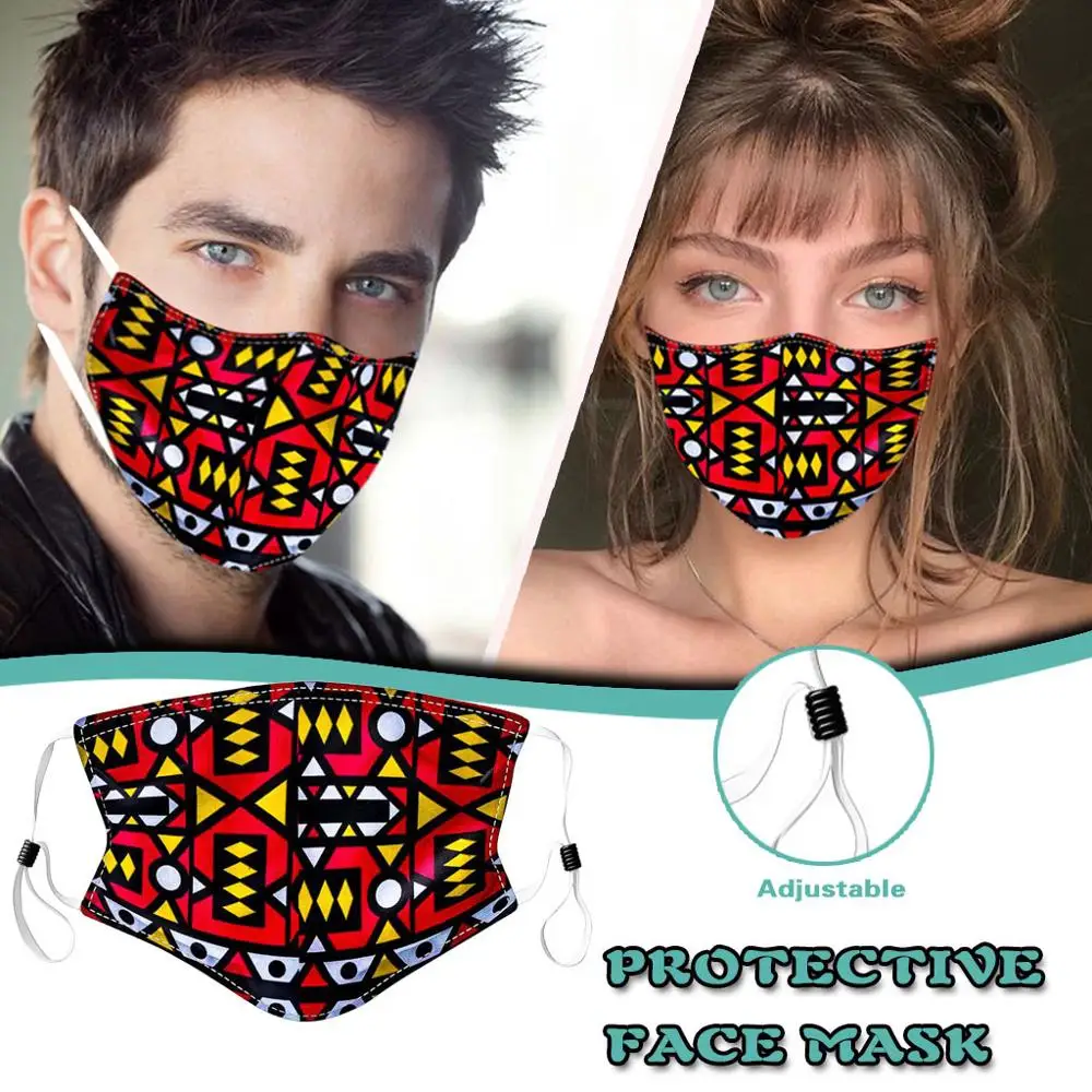 Natural Adult Printed Windproof Foggy Haze PM2.5 Face Mask Ankara fabric Медицинская маска Facial Fashionable *p |