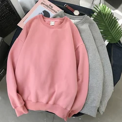 2021 moda feminina cor sólida manga comprida oversized moletom com capuz senhoras streetwear slouch pulôver jumper topos 12 cores