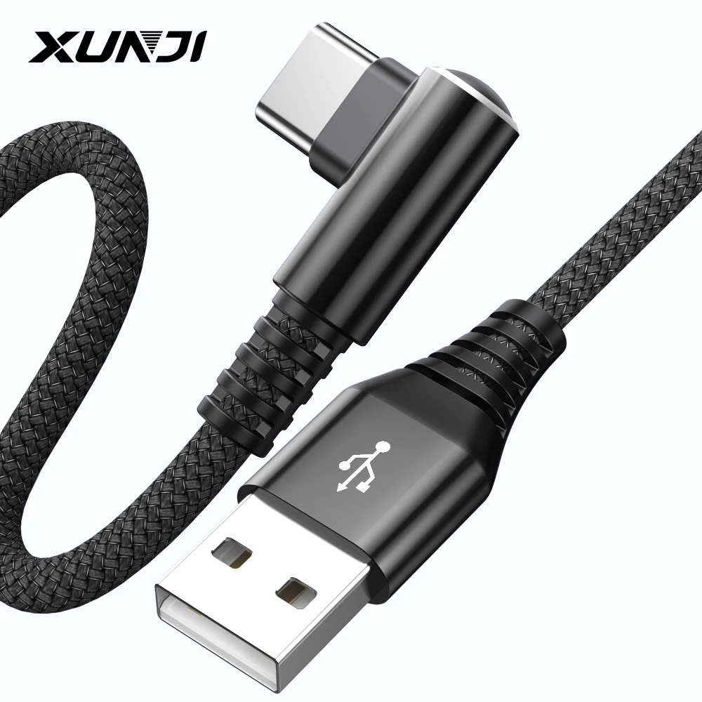 Кабель usb-c угловой 90 градусов для быстрой зарядки универсальный мобильных