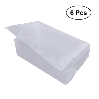 

6pcs Novelty Stackable Clear Plastic Men's Boys Shoes Storage Boxes Shoebox Cases Organizers