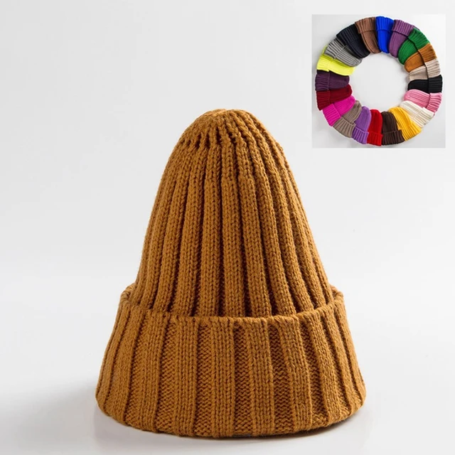 Unisex Hat Cotton Blends Solid Warm Soft HIP HOP Knitted Hats Men Winter Caps Women's Skullies Beanies For Girl Wholesale шляпа dark yellow