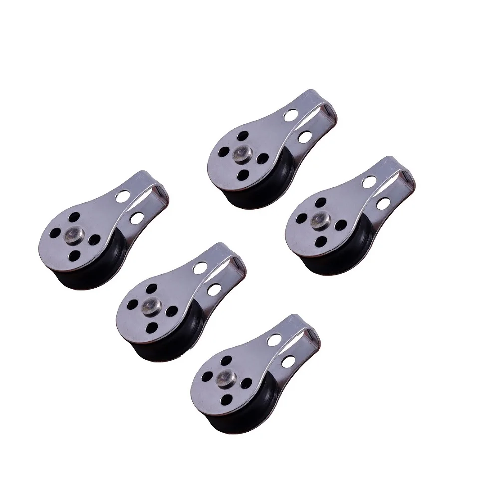 

5PCS Stainless Steel 316 Pulley 45mm Blocks Rope Marine Hardware For Kayak Canoe Boat Anchor Trolley Kit 2mm To 8mm Rope