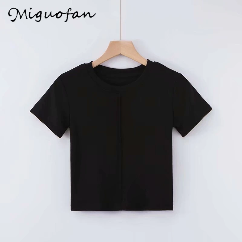 Женская модная Однотонная футболка ropa mujer черная vetement femme 2020 женские топы летняя