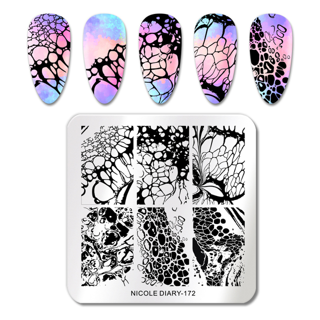 DIARY Line Flower Nail Stamping Plates Chinese Style Letter Pattern Nail Art Stamp Templates Face Leaf Printing Stencil