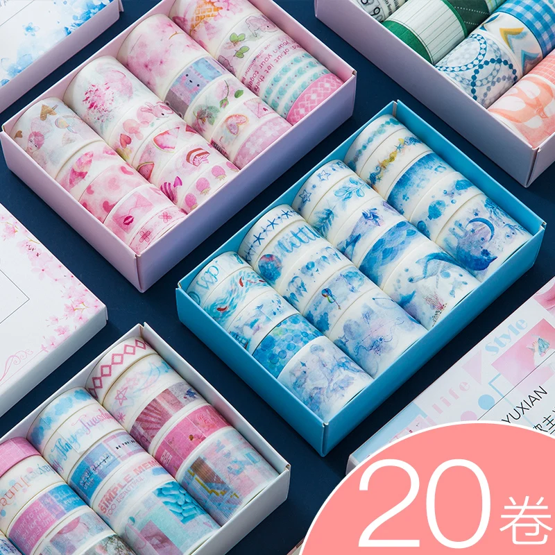 

Ancient Characters and Paper Tape Lovely Colored Printing Handbook Set Small Fresh Girl Heart washi tape set stationery