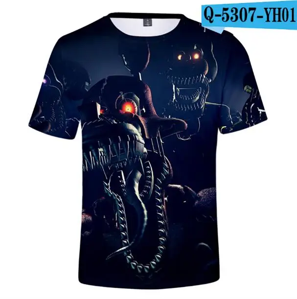 color at picture Five Night At Freddy/Коллекция года, летняя детская футболка для игр футболка с 3d принтом для мальчиков/девочек футболка с короткими рукавами с принтом fnf - Цвет: color at picture