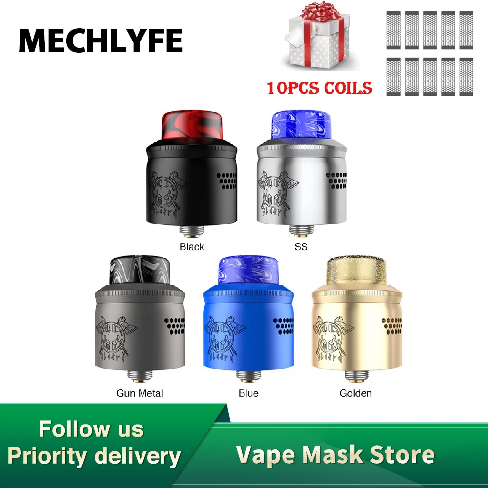 Атомайзер MECHLYFE x AmbitionZ SLATRA Mesh BF RDA диаметром 25 мм с двойными сетчатыми катушками
