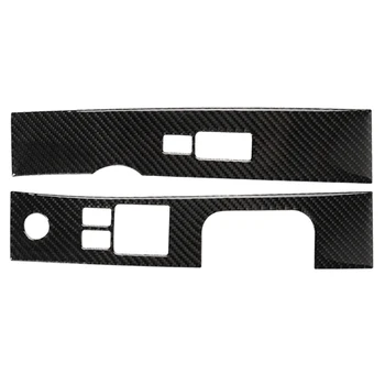 

2Pcs Carbon Fiber Interior Window Lift Switch Panel Cover for Nissan 350Z 06-09 Car Sticker