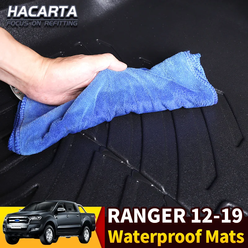  rubber rugs non slip TPE Waterproof Anti-dust Black Car Floor Mat Auto Interior Seat Cushion Front 
