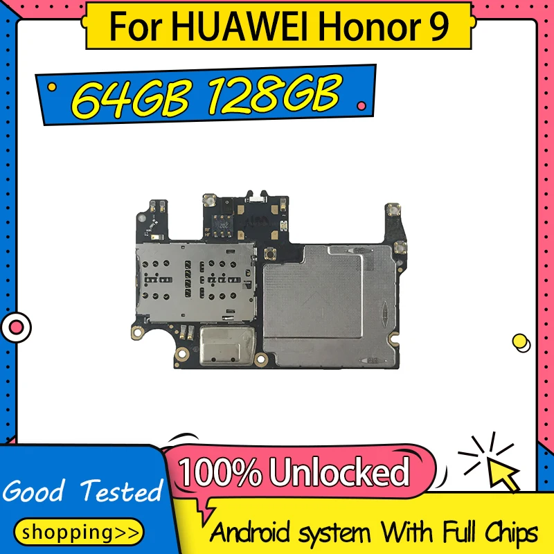 100% разблокированная материнская плата 64 Гб 128 ГБ для HUAWEI Honor 9 оригинальная логическая с полными