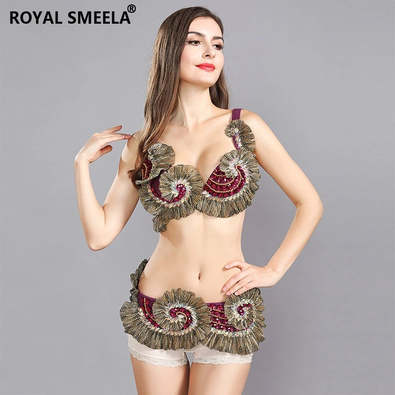 Королевский SMEELA сделано для того чтобы измерить костюм для танца живота комплект нижнего белья бюстгальтер+ пояс 2 шт/комплект 34/36/38B могут быть выполнены по индивидуальному заказу 119066