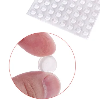 

64Pcs/sheet Silicone Transparent Buffer Pads Self-adhesive Collision Cushion Furniture Cabinets Door Bumper Cushions E2S