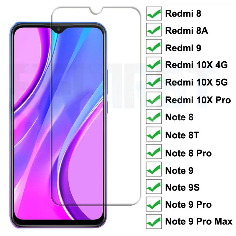 Закаленное стекло 9H для Xiaomi Redmi 8A 8 9A 9C 9 10X Pro защитная пленка экрана Note 8T 9S защитное