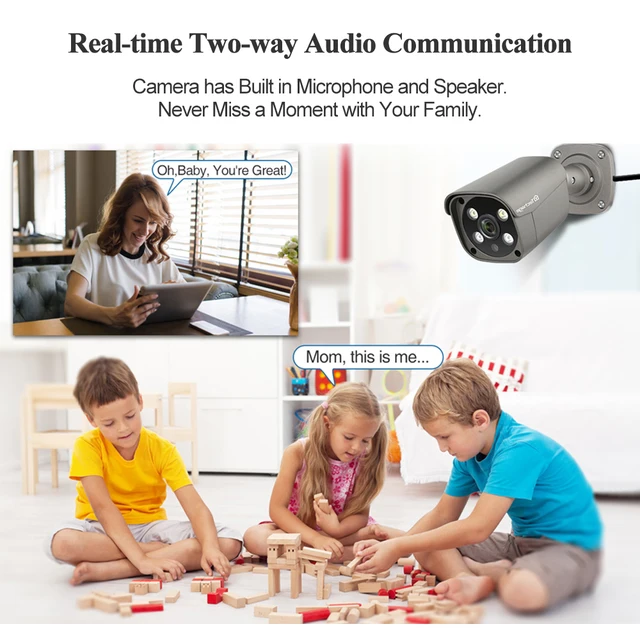 Techage UHD 4K 8MP 5MP Security POE Camera Smart AI Human Detect Outdoor Two-way Audio IP Camera CCTV Surveillance Color Night 2