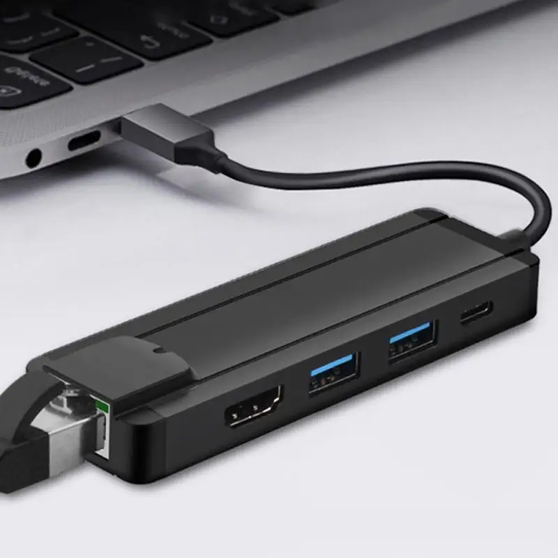 5 в 1 концентратор док-станция тип-c к PD тип-c/HDMI/RJ45/2 USB3.0 Многофункциональный портативный USB-C